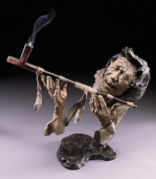 Mark Hopkins Limited Edition Bronze Sculpture:"Grandfathers Prayer" 