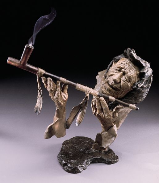 Mark Hopkins Limited Edition Bronze Sculpture:"Grandfathers Prayer" 