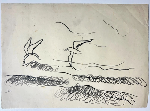 Eliahu Gat Papel: "Eliahu Gat (1919 - 1987) - Seascape - Pencil on Paper - Original" Eliahu Gat Papel: "Eliahu Gat (1919 - 1987) - Seascape - Pencil on Paper - Original"