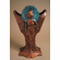 Elias Handcrafted Solid Bronze Sculpture:"Peacock and Peonies Vase"
