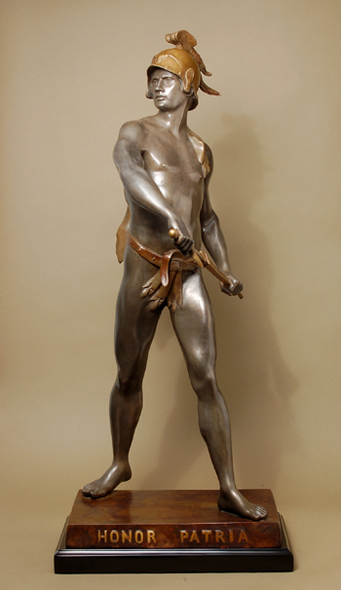 Emile-Louis Picault Handcrafted Solid Bronze Sculpture:"Roman Soldier"