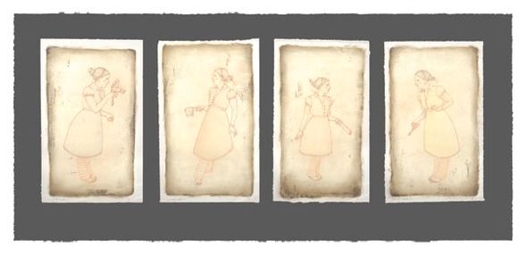 Emily McPhie Handsigned and Numbered Limited Edition Giclee on Paper:"Branch, Axe, Paper, Scissors"
