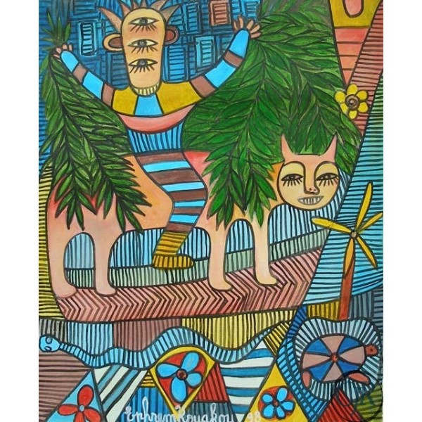 Ephrem Kouakou Acrylic on Canvas:"The Journey"