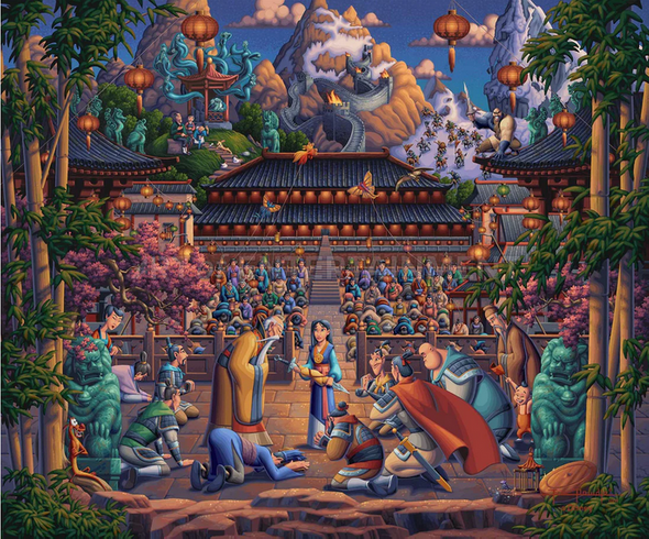 Eric Dowdle Artist Signed Limited Edition Giclee Print:"Mulan - The Face In The Mirror"