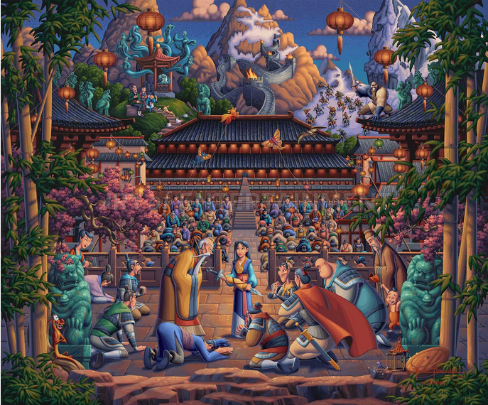 Eric Dowdle Artist Signed Limited Edition Giclee Print:"Mulan - The Face In The Mirror"