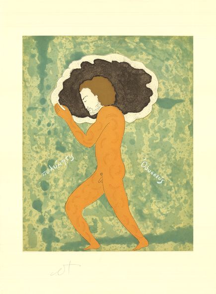 Ernesto Tatafiore Rare Vintage Artist Signed Etching: "Ulysses"