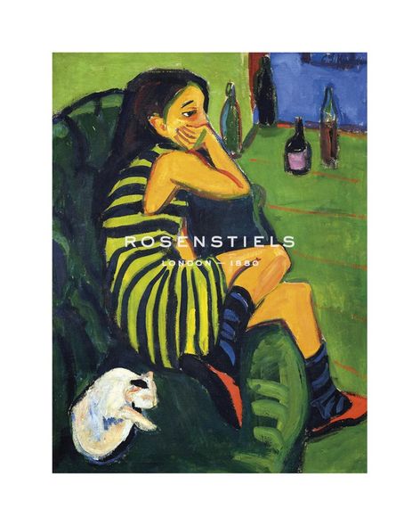 Ernst Ludwig Kirchner Hand Numbered Limited Edition Print on Paper :"Artistin Marcella, 1910"
