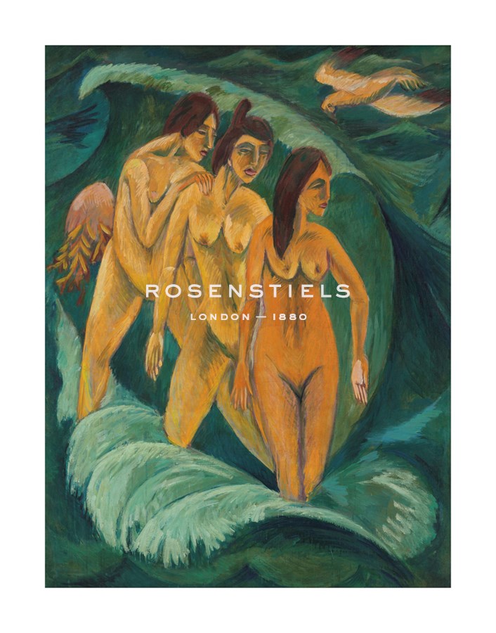 Ernst Ludwig Kirchner Hand Numbered Limited Edition Print on Paper :"Three Bathers, 1913"