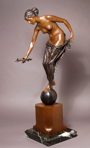 Ernst Wenck Handcrafted Solid Bronze Sculpture:"Pax, Goddess of Peace" Ernst Wenck Handcrafted Solid Bronze Sculpture:"Pax, Goddess of Peace"
