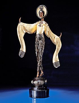 Ert&eacute; Limited Edition Bronze Sculpture: "Willow Tree, Elegance"