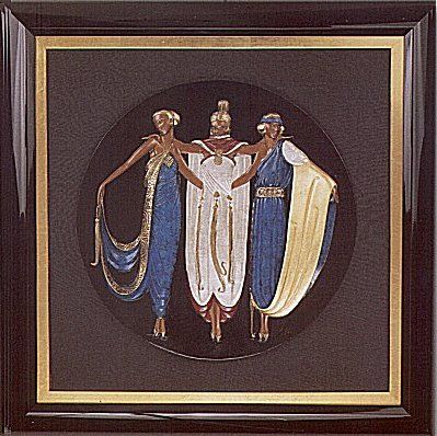 Erté Limited Edition Patina Bronze Wall Sculpture:"Ladies in Waiting"