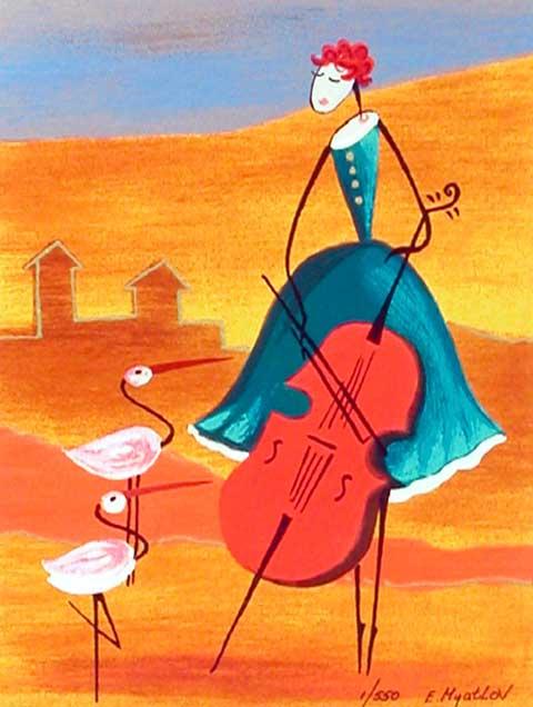 Esther Myatlov Hand Signed and Numbered Limited Edition Serigraph on Paper: " Magical Tune "