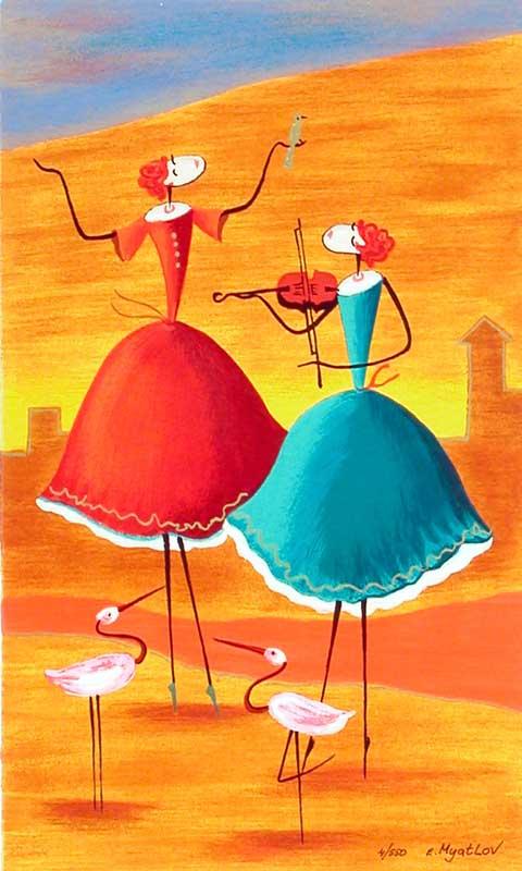 Esther Myatlov Hand Signed and Numbered Limited Edition Serigraph on Wood: " A Day to Remember "