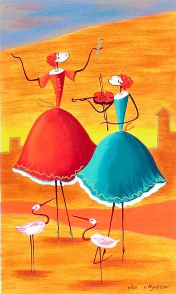 Esther Myatlov Hand Signed and Numbered Limited Edition Serigraph on Wood: " A Day to Remember "