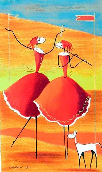 Esther Myatlov Hand Signed and Numbered Limited Edition Serigraph on Wood: " Enchanted "