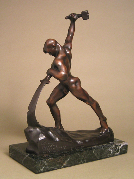 Evgeniy Vuchetich Handcrafted Solid Bronze Sculpture:"Sword into Plowshare"
