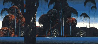Eyvind Earle Artist Signed Limited Edition Serigraph on paper:"Dark Silence"