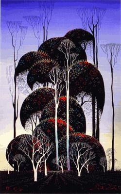 Eyvind Earle Artist Signed Limited Edition Serigraph on Paper:"Forest Arabesque"