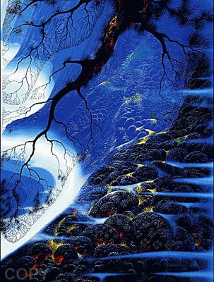 Eyvind Earle Artist Signed Limited Edition Serigraph on paper:"Mystical Big Sur"