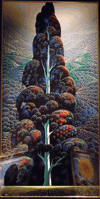 Eyvind Earle Artist Signed Limited Edition Serigraph on paper:"Reaching For The Sky"