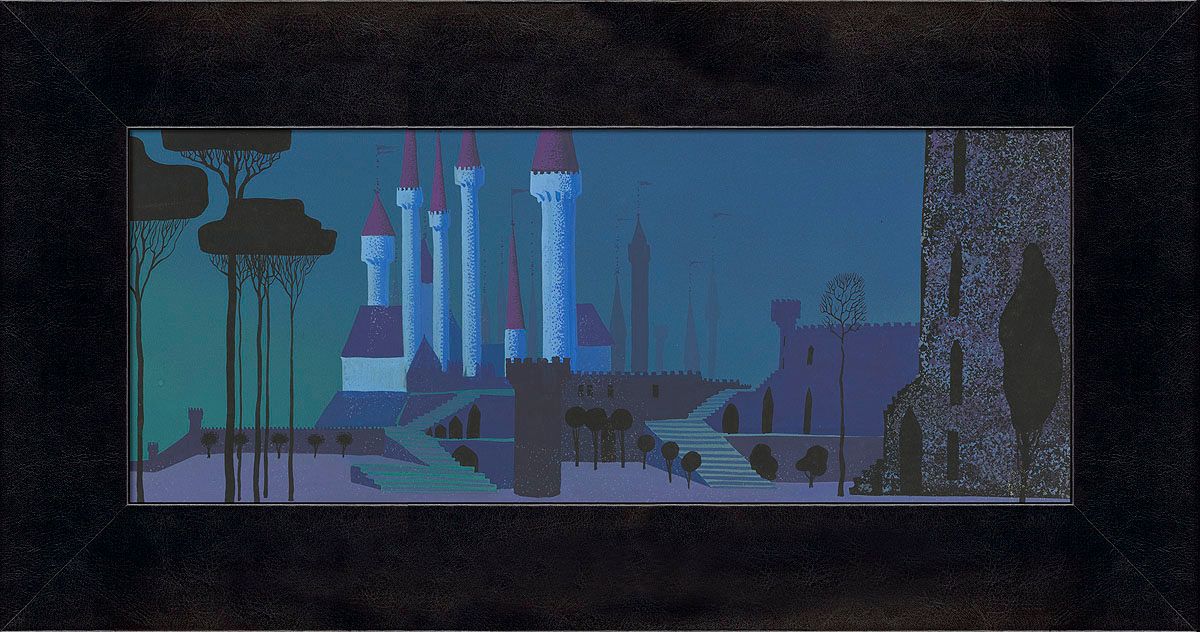 Eyvind Earle Disney Sleeping Beauty Framed Limited Edition:"Castle at Nightfall"