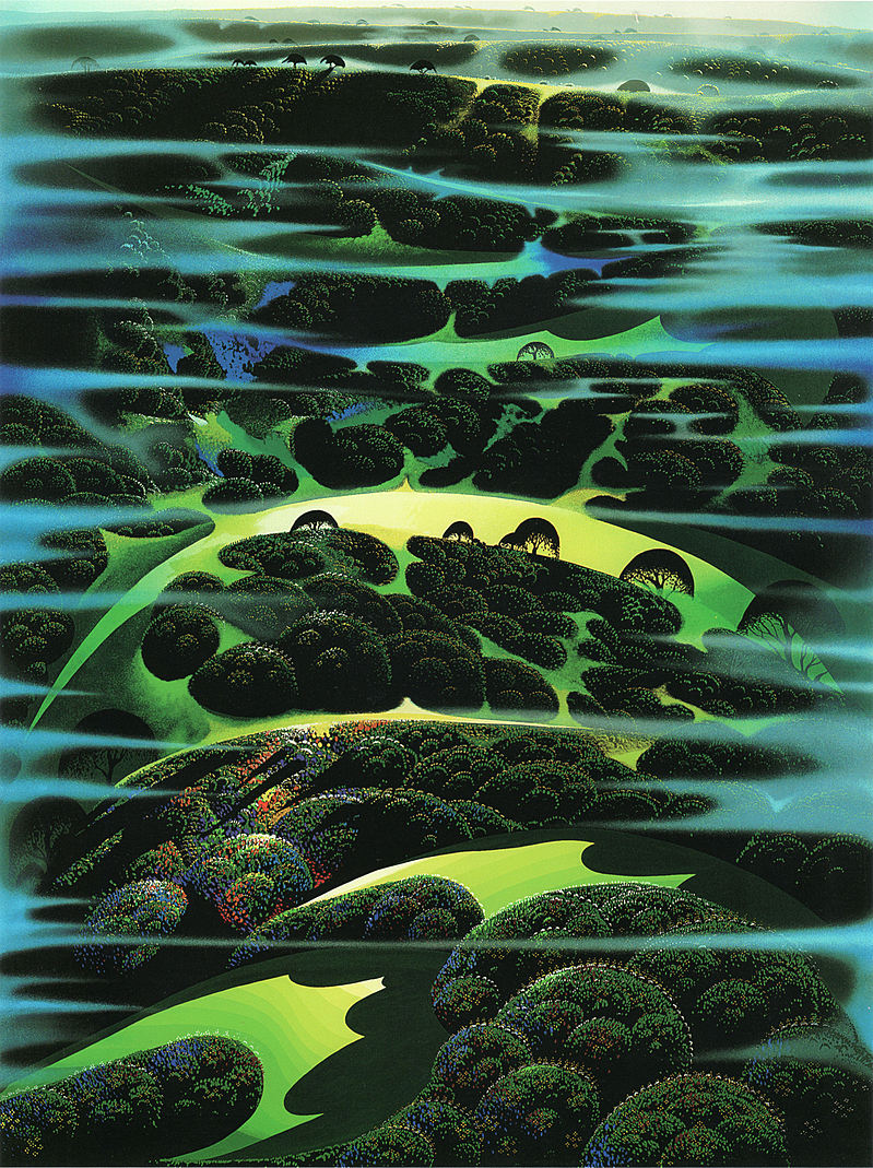 Eyvind Earle Limited Edition, Serigraph on Paper: "As Far As I Could See"