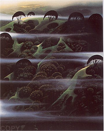 Eyvind Earle Limited Edition, Serigraph on Paper: "Early Morning Fog"