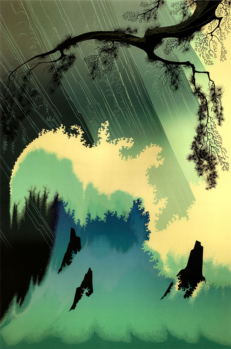 Eyvind Earle Limited Edition, Serigraph on Paper: "Ocean Splash"