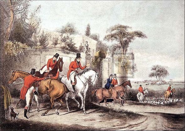 F.C. Turner Artist Hand Colored Copper Plate Printed Atelier Print:"Bachelor's Hall Plate I"