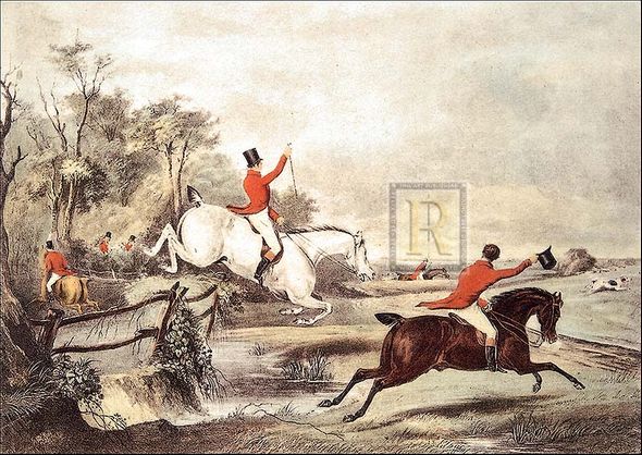 F.C. Turner Artist Hand Colored Copper Plate Printed Atelier Print:"Bachelor's Hall Plate II"
