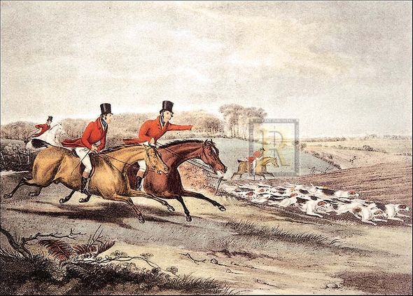 F.C. Turner Artist Hand Colored Copper Plate Printed Atelier Print:"Bachelor's Hall Plate IV"