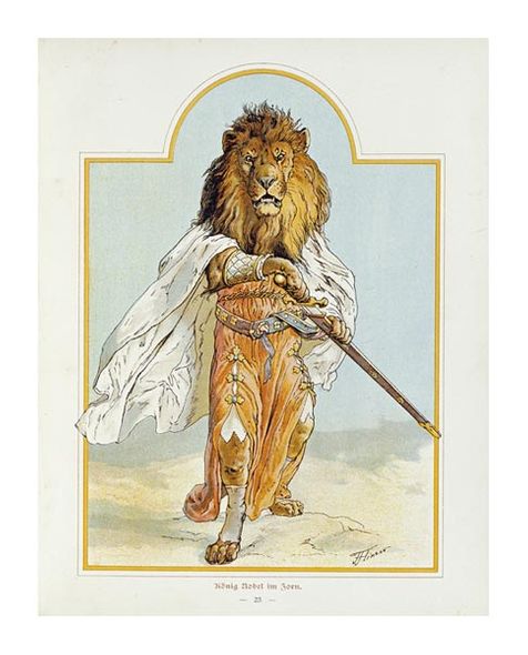 F. Flinzer Fine Art Open Edition Giclée:"Konig Nobel Im Zorn"