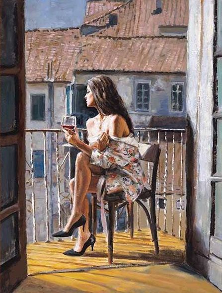 Fabian Perez Artist Signed Limited Edition Archival Canvas: "The Village II"