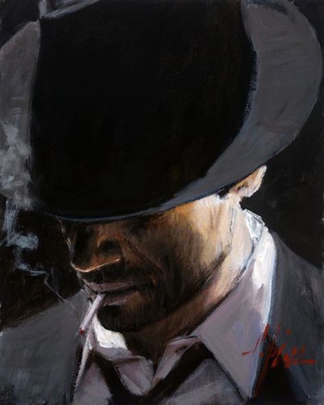 Fabian Perez Hand Signed and Numbered Limited Edition Giclee on Canvas:"Black Hat"
