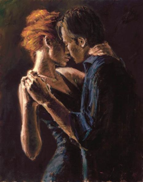 Fabian Perez Handsigned and Numbered Limited Edition Embellished Giclee on Canvas:"Baladas in Buneos Aires"