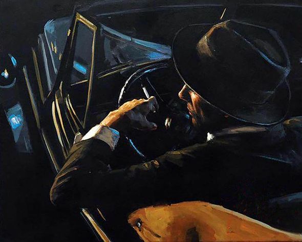 Fabian Perez Handsigned and Numbered Limited Edition Embellished Giclee on Canvas:"Black and Classic"