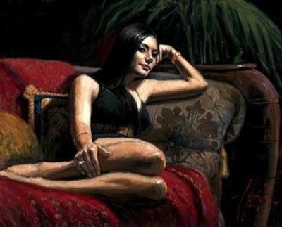 Fabian Perez Handsigned and Numbered Limited Edition Embellished Giclee on Canvas:"Diamante II"