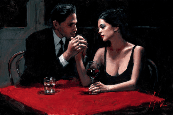 Fabian Perez Handsigned and Numbered Limited Edition Embellished Giclee on Canvas:"El Verso"