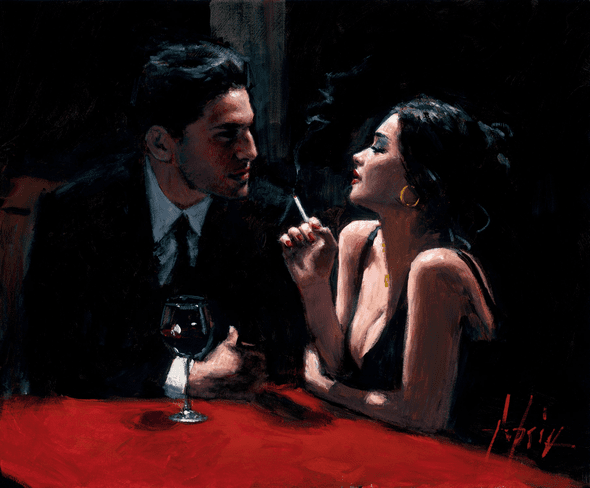 Fabian Perez Handsigned and Numbered Limited Edition Embellished Giclee on Canvas:"El Verso IV"