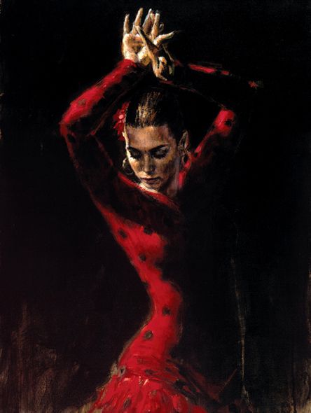 Fabian Perez Handsigned and Numbered Limited Edition Embellished Giclee on Canvas:"Lunares Negros"