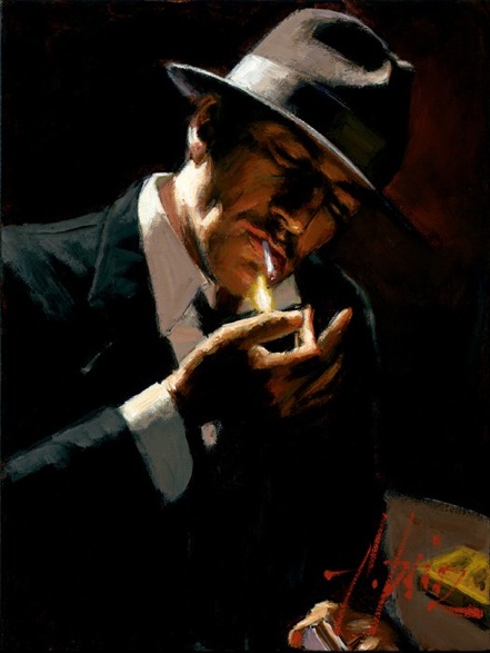fabian perez man lighting cigarette Fabian Perez Handsigned and Numbered Limited Edition Embellished Giclee on  Canvas: 