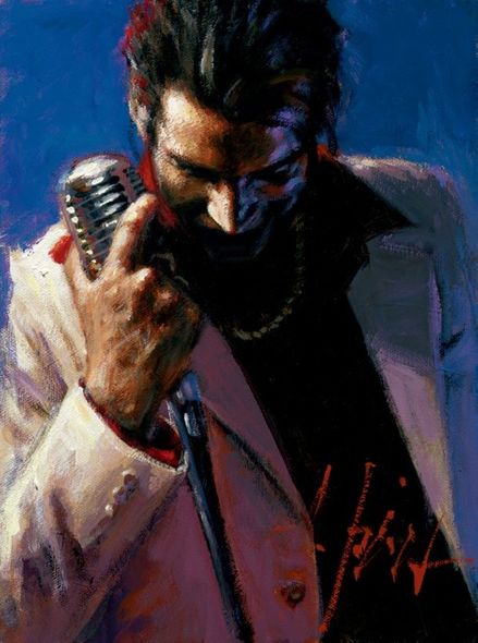 Fabian Perez Handsigned and Numbered Limited Edition Embellished Giclee on Canvas: "Marcus"