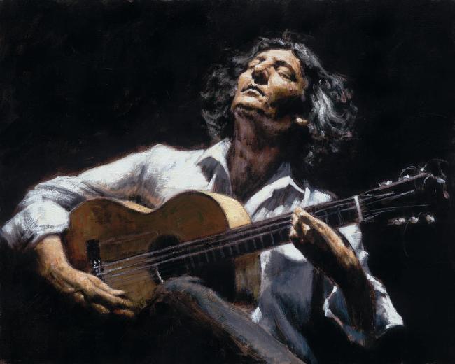 Fabian Perez Handsigned and Numbered Limited Edition Embellished Giclee on Canvas:"Moraito"