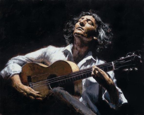 Fabian Perez Handsigned and Numbered Limited Edition Embellished Giclee on Canvas:"Moraito"