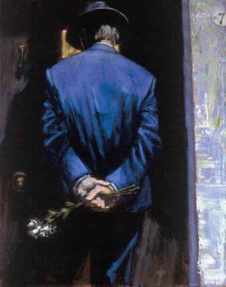 Fabian Perez Handsigned and Numbered Limited Edition Embellished Giclee on Canvas:"Nocturnal Surprise"