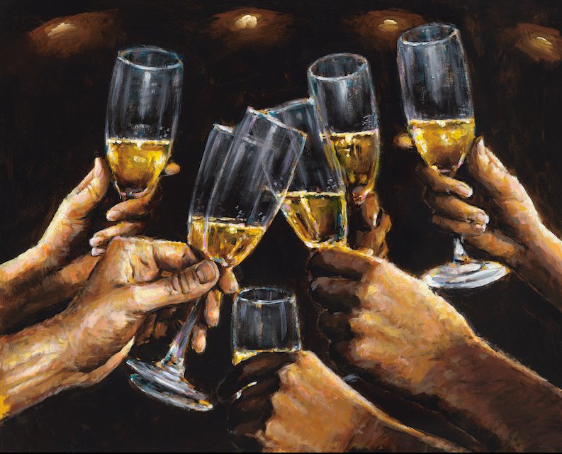 Fabian Perez Artist Signed Limited Edition Embellished Giclee on Canvas:"Celebration"