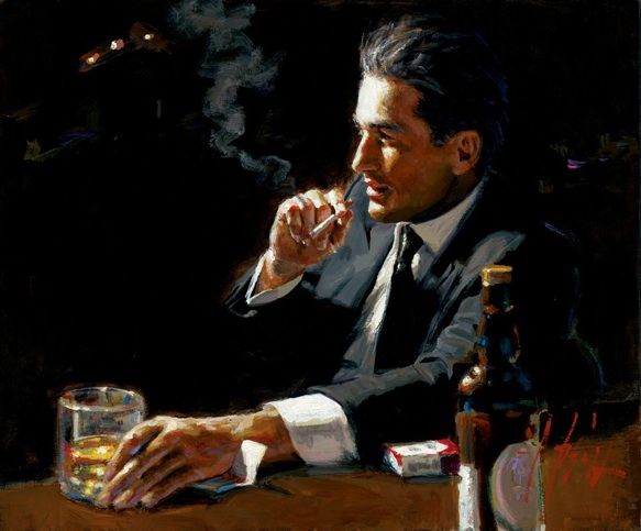 Fabian Perez Handsigned and Numbered Limited Edition Embellished Giclee on Canvas: "Proud to be a Man III"