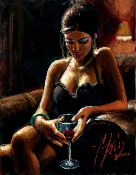 Fabian Perez Handsigned and Numbered Limited Edition Embellished Giclee on Canvas: "Tess IX"