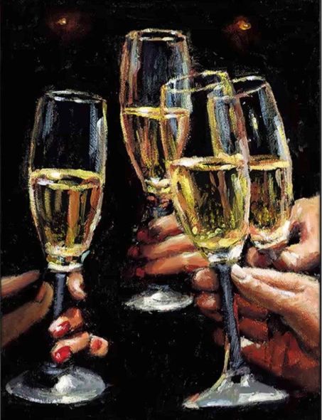 Fabian Perez Handsigned and Numbered Limited Edition Canvas Giclee:"A Night to Remember"