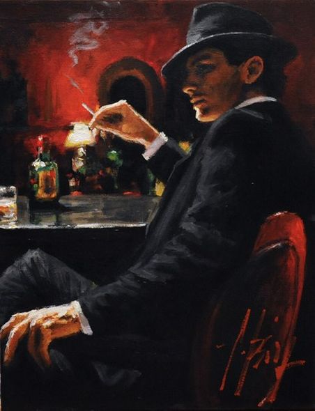 Fabian Perez Handsigned and Numbered Limited Edition Embellished Giclee on Canvas: "Whiskey at Las Brujas VII"